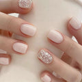 Glitter Milk White Press-On Nails - 24pcs