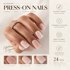 White French Press-On Nails – Short Squoval Glossy Nails 24Pcs